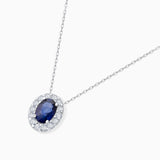 Nicole Sapphire and Diamond Necklace in 18k White Gold