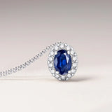Nicole Sapphire and Diamond Necklace in 18k White Gold