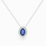 Nicole Sapphire and Diamond Necklace in 18k White Gold