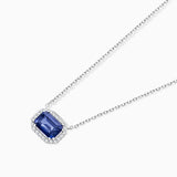 Octo Diamond and Sapphire Necklace in 18k White Gold