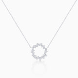 Moonlight Circle Diamond Necklace in 18k White Gold