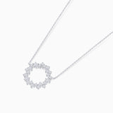 Moonlight Circle Diamond Necklace in 18k White Gold