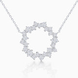 Moonlight Circle Diamond Necklace in 18k White Gold