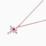 Brinna Cross Ruby e Diamond Choker em ouro rosa 18K