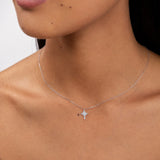 Colar Brinna Cross com Diamantes em Ouro Branco 18 K