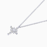 Colar Brinna Cross com Diamantes em Ouro Branco 18 K