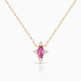 Gargantilha Crown Marquise Ruby em ouro amarelo 18K