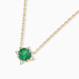 Crown Emerald Necklace in 18k Yellow Gold