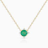 Crown Emerald Necklace in 18k Yellow Gold