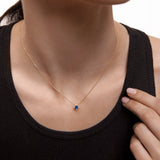 Crown Sapphire Necklace in 18k Yellow Gold
