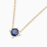 Crown Sapphire Necklace in 18k Yellow Gold