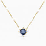 Crown Sapphire Necklace in 18k Yellow Gold