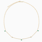 Gargantilla Nina de Esmeraldas y Diamantes en Oro Amarillo de 18 Kt