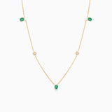 Gargantilla Nina de Esmeraldas y Diamantes en Oro Amarillo de 18 Kt