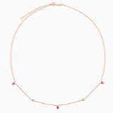 Gargantilha Nina Ruby e Diamond em ouro rosa 18K