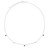 Gargantilla Nina de Zafiros y Diamantes en Oro Blanco de 18 Kt