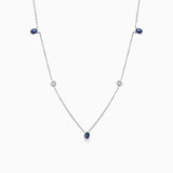 Gargantilla Nina de Zafiros y Diamantes en Oro Blanco de 18 Kt