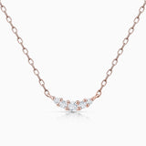 Gargantilla Petite Diamonds Wave en Oro Rosa de 18 Kt