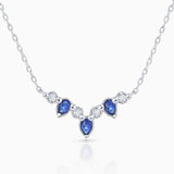 Gargantilla Ondine de Zafiros y Diamantes en Oro Blanco de 18 Kt