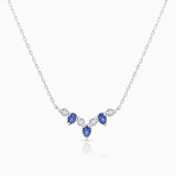 Gargantilla Ondine de Zafiros y Diamantes en Oro Blanco de 18 Kt