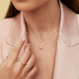 Mimosa Wind Rose Necklace in 18k Rose Gold