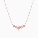 Gargantilha Sakura Pink Sapphire e Diamond em ouro rosa 18K