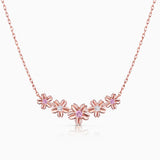 Gargantilha Sakura Pink Sapphire e Diamond em ouro rosa 18K
