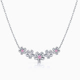 Gargantilha Sakura Pink Sapphire e Diamond em ouro branco 18K