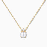 Gargantilla Holly de Perla y Diamante en Oro Amarillo de 18 Kt