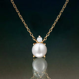 Gargantilla Holly de Perla y Diamante en Oro Amarillo de 18 Kt