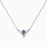 Mia Sapphire and Diamond Necklace in 18k White Gold