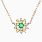 Gargantilha Florence Esmeralda e Diamante em Ouro Amarelo 18K