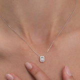 Art Deco Aquamarine and Diamond Necklace in 18k White Gold