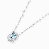Art Deco Aquamarine and Diamond Necklace in 18k White Gold