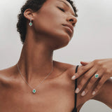 Gargantilha de esmeralda e diamante Green Jay em ouro branco 18K