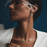Gargantilha de esmeralda e diamante Green Jay em ouro branco 18K