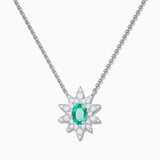 Gargantilha de esmeralda e diamante Green Jay em ouro branco 18K