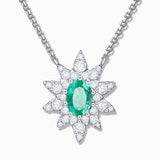 Gargantilha de esmeralda e diamante Green Jay em ouro branco 18K