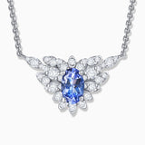Gargantilla Indigo Jay de Tanzanita y Diamantes en Oro Blanco de 18 Kt