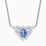 Gargantilla Indigo Jay de Tanzanita y Diamantes en Oro Blanco de 18 Kt