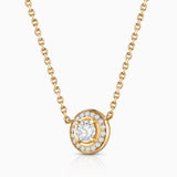Gargantilla Liora Halo de Diamantes en Oro Amarillo de 18 kt