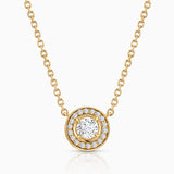 Gargantilla Liora Halo de Diamantes en Oro Amarillo de 18 kt