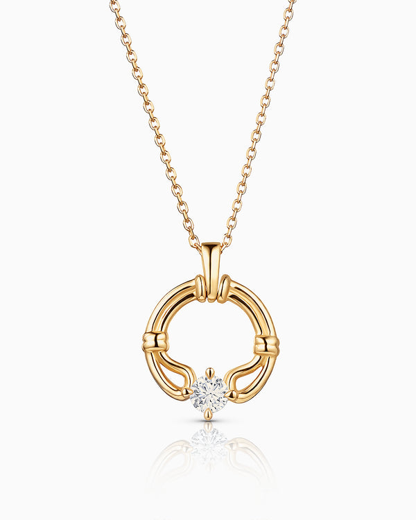 Colgante Liora Nudo de Diamante en Oro Amarillo de 18 kt