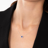 Gargantilla Anette de Zafiro y Diamantes en Oro Blanco de 18 Kt