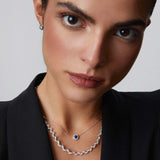 Gargantilla Anette de Zafiro y Diamantes en Oro Blanco de 18 Kt