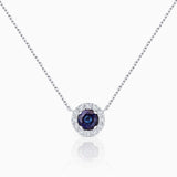 Gargantilla Anette de Zafiro y Diamantes en Oro Blanco de 18 Kt