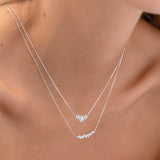 Rosette Trilogy Diamond Necklace in 18k White Gold