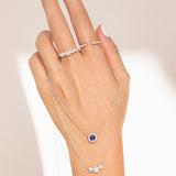 Rosette Trilogy Diamond Necklace in 18k White Gold