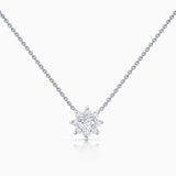 Rosette 0.34 ct Solitaire Diamond Necklace in 18k White Gold