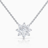 Rosette 0.50 ct Solitaire Diamond Necklace in 18k White Gold